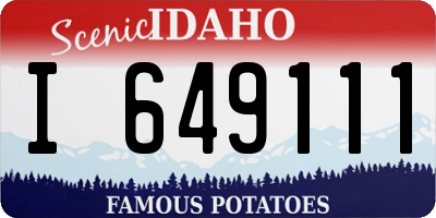 ID license plate I649111