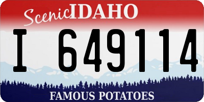 ID license plate I649114