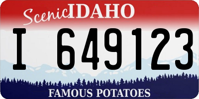 ID license plate I649123