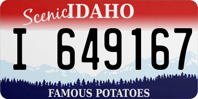 ID license plate I649167