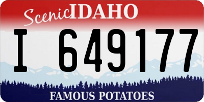 ID license plate I649177