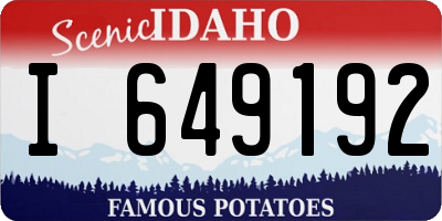 ID license plate I649192