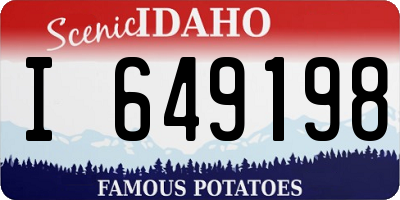 ID license plate I649198