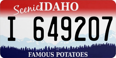 ID license plate I649207