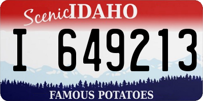 ID license plate I649213