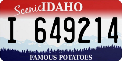ID license plate I649214