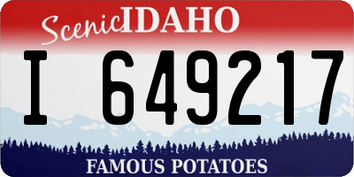 ID license plate I649217