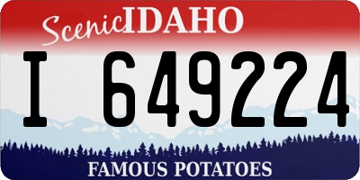 ID license plate I649224