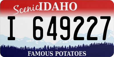 ID license plate I649227