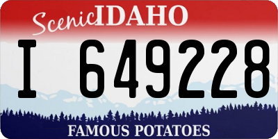 ID license plate I649228
