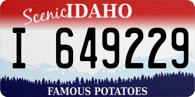 ID license plate I649229