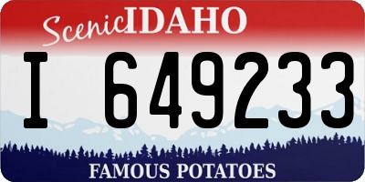 ID license plate I649233