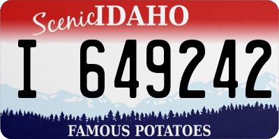 ID license plate I649242