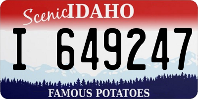 ID license plate I649247