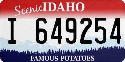 ID license plate I649254