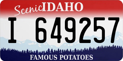 ID license plate I649257