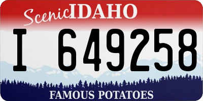 ID license plate I649258