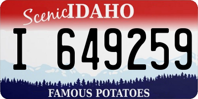 ID license plate I649259