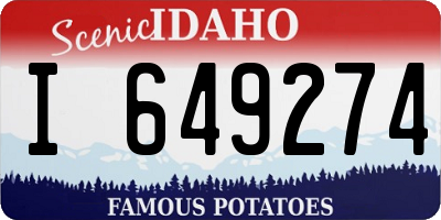 ID license plate I649274