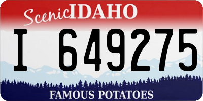 ID license plate I649275