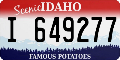 ID license plate I649277