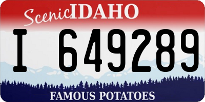 ID license plate I649289