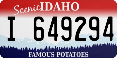 ID license plate I649294