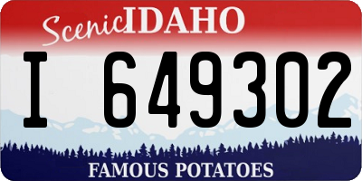 ID license plate I649302
