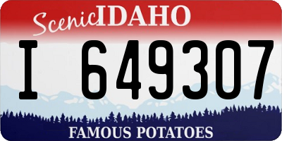 ID license plate I649307