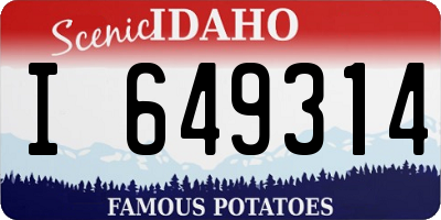 ID license plate I649314