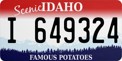 ID license plate I649324