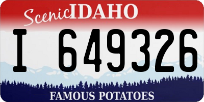 ID license plate I649326