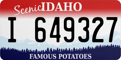 ID license plate I649327