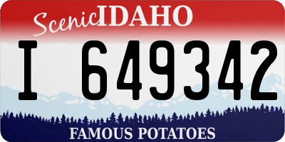 ID license plate I649342