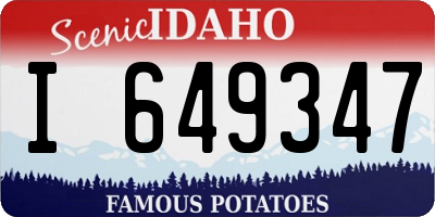 ID license plate I649347