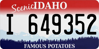 ID license plate I649352
