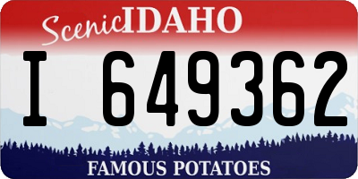ID license plate I649362
