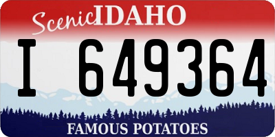 ID license plate I649364