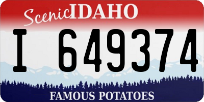 ID license plate I649374
