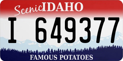 ID license plate I649377