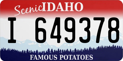 ID license plate I649378