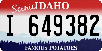 ID license plate I649382