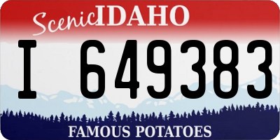 ID license plate I649383