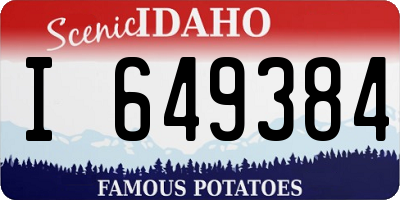 ID license plate I649384