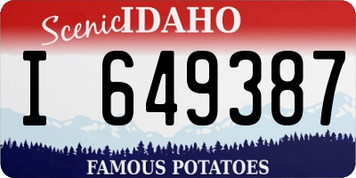 ID license plate I649387
