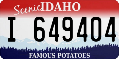 ID license plate I649404