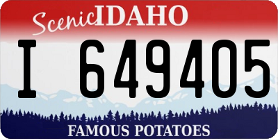 ID license plate I649405