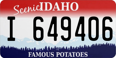ID license plate I649406