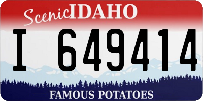 ID license plate I649414