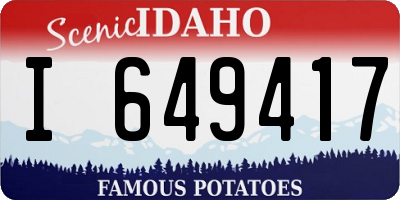 ID license plate I649417